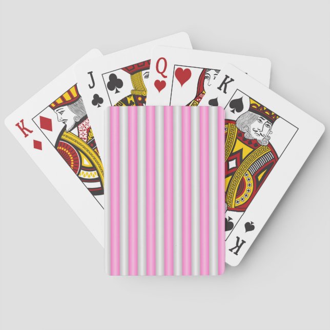 Moderne Neon-Pink-Streifen mit 3D-Effekt Spielkarten (Rückseite)