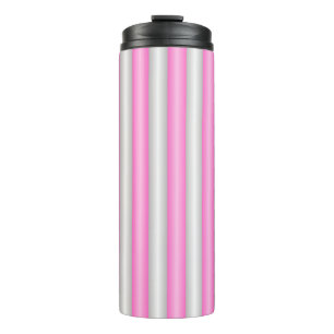 Moderne Neon-Pink-Streifen mit 3D-Effekt Thermosbecher