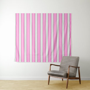Moderne Neon-Pink-Streifen mit 3D-Effekt Wandteppich