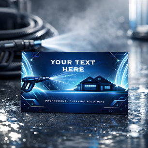 Moderne Neon-Streams Wohn-Hochdruckreinigung Visitenkarte
