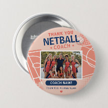 Moderne Netball-Mannschaftsfoto Coach
