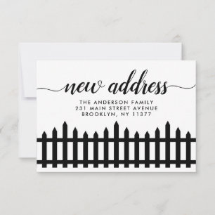 Moderne neue Address Script Zuhause Picket Fence M Ankündigung