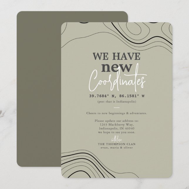 Moderne neue Koordinaten der grünen Bewegung Ankündigung (Vorne/Hinten)