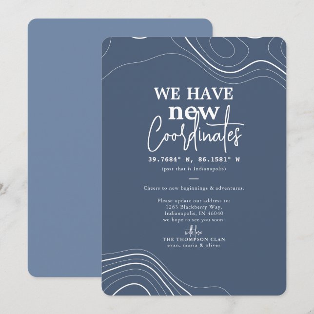 Moderne neue Koordinaten für Blue Moving Ankündigung (Vorne/Hinten)