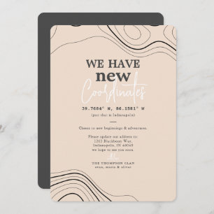 Moderne neue Koordinaten Peach Moving Ankündigung