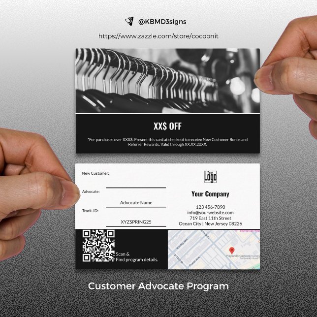 Moderne neue Kundenberatung Empfehlungskarte (Modern New Customer Advocate Reward Referral Card)