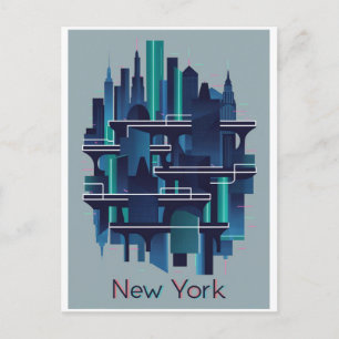 moderne neue York futuristisch Postkarte