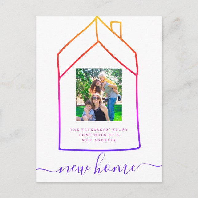Moderne neue Zuhause-Adressenänderung Ankündigungspostkarte (Vorderseite)