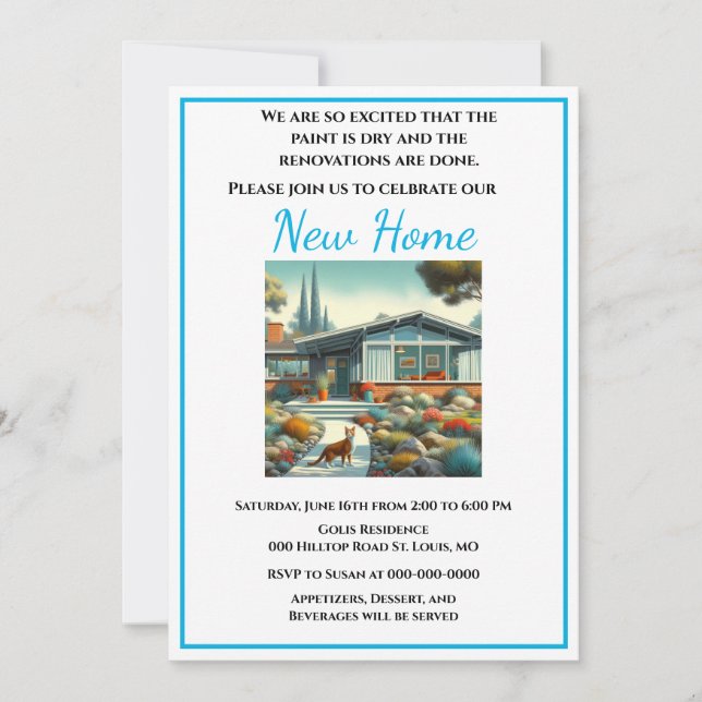 Moderne neue Zuhause Housewarming Einladung (Vorderseite)