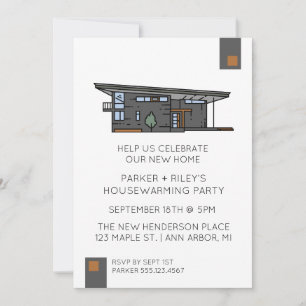 Moderne neue Zuhause Housewarming-Party Einladung