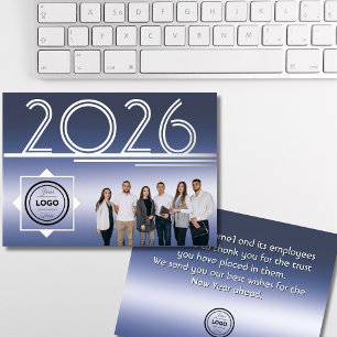 Moderne Neujahrs-Logo-Fotogrußkarte 2026 Folieneinladung