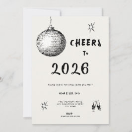 Moderne Neujahrsgrüße zum Jahr 2026 Fette Typo Einladung
