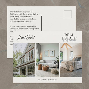 Moderne Neutral Makler Just Sold Postkarte