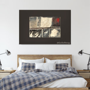 Moderne Neutrale Abstrakte Texturierte Kunst Leinwanddruck