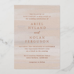Moderne neutrale Aquarell elegante Hochzeit Folieneinladung