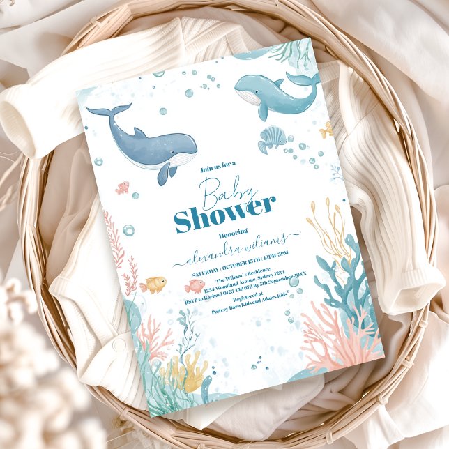 Moderne Neutrale Babydusche unter dem Meer Einladung (Von Creator hochgeladen)