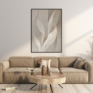 Moderne neutrale Blätter ästhetische Wall Art Poster