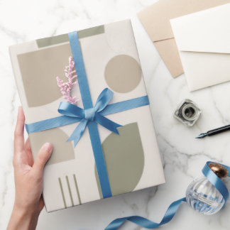 Moderne neutrale Geometrie Geschenkpapier