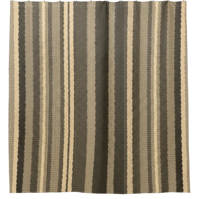 Moderne neutrale gestreifte Duschvorhang-Muster Duschvorhang (Vorderseite)