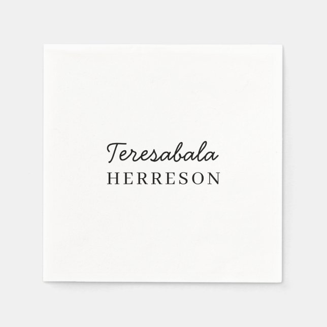 Moderne neutrale Monogramm-Design Serviette (Vorderseite)