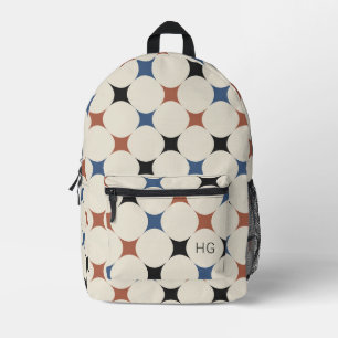 Moderne neutrale Monogramm-Initialen für das Niedl Bedruckter Rucksack