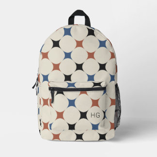 Moderne neutrale Monogramm-Initialen für das Niedl Bedruckter Rucksack