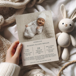 Moderne neutrale NICU Abschlussfoto Frühchen Foto Ankündigung