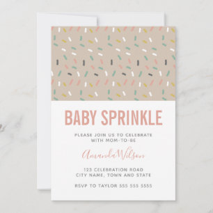 Moderne neutrale Pink-Kindermädchen Sprinkle Einla Einladung