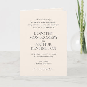 Moderne, neutrale QR-Code Elegante Hochzeit Einladung
