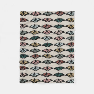 Moderne neutrale Schmetterlinge Gartenmuster Fleecedecke