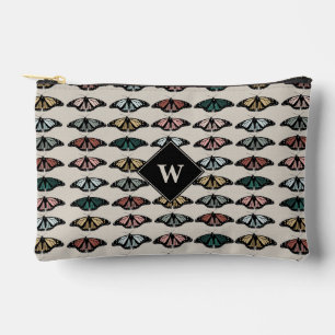 Moderne neutrale Schmetterlinge Gartenmuster-Monog Zubehörtasche