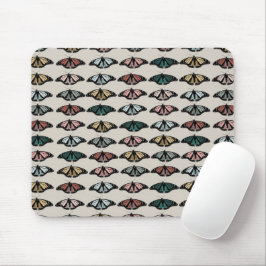 Moderne neutrale Schmetterlinge Gartenmuster Mousepad