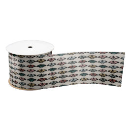 Moderne neutrale Schmetterlinge Gartenmuster Satinband