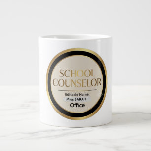 Moderne neutrale schwarze beige goldene Schulberat Jumbo-Tasse