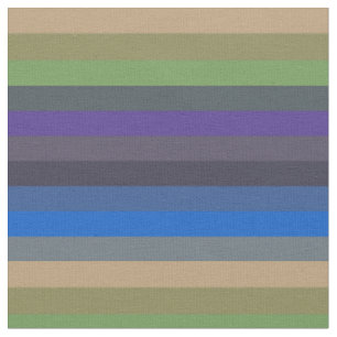 Moderne neutrale Streifen Sand, Olive und Himmelbl Stoff