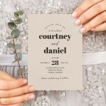 Moderne, neutrale, trendige Mix-Hochzeit Einladung<br><div class="desc">Moderne Ivory Neutral Trendy Mix Match Wedding Invitation bietet moderne,  fett-moderne Paare in modernen Farben.</div>