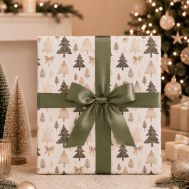 Moderne neutrale Weihnachtsbaum-Verpackungspapier Geschenkpapier