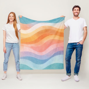 Moderne neutrale Welle • Minimalistischer Deco • T Fleecedecke