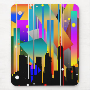 Moderne New Yorker geometrische Formen abstrakt Mousepad