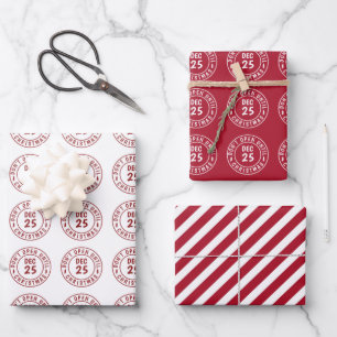 Moderne NICHT ÖFFNEN BIS WEIHNACHTEN Stempel Geschenkpapier Set