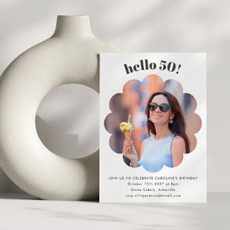 Moderne Niedliche Blume Chic 50. Geburtstagsparty  Einladung