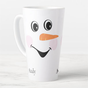 Moderne Niedliche Custom Lächeln Snowman Gesicht Milchtasse