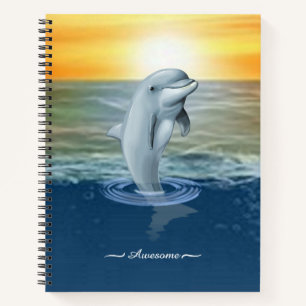 Moderne Niedliche Dolphin und Drehbuch zum Ozean Notizbuch