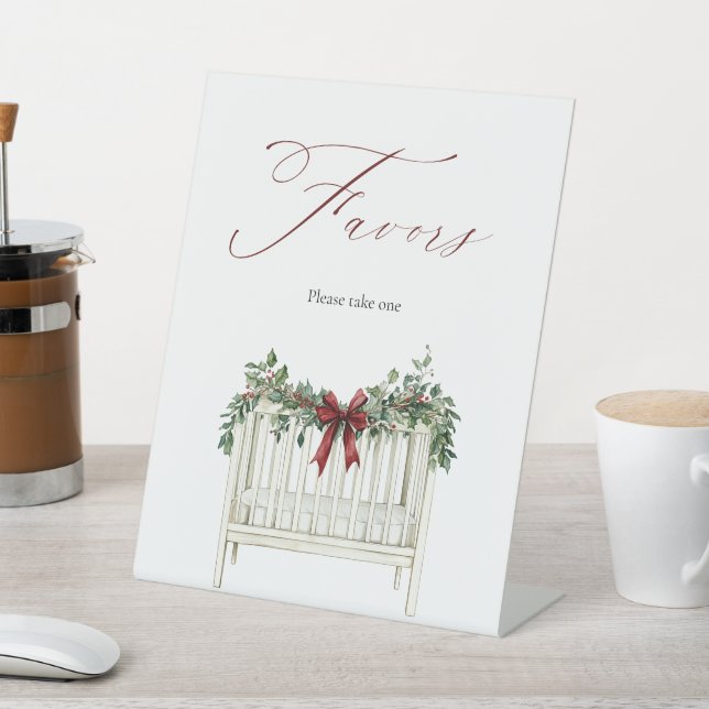 Moderne Niedliche Elegant Santa Baby Babydusche Sockelschild (In SItu)