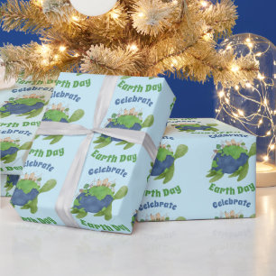 Moderne niedliche Erde-Tag Meeresschildkröte benut Geschenkpapier