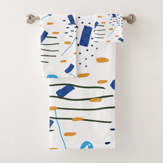 Moderne niedliche geometrische Zusammensetzung Badhandtuch Set (Insitu)