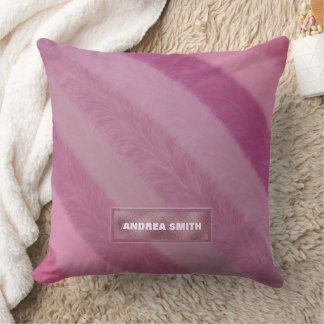 Moderne Niedliche Girly Pink Stripe Fur Personalis Kissen