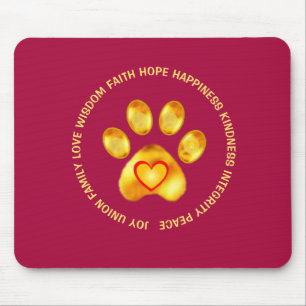 Moderne Niedliche Goldene Paw Mousepad