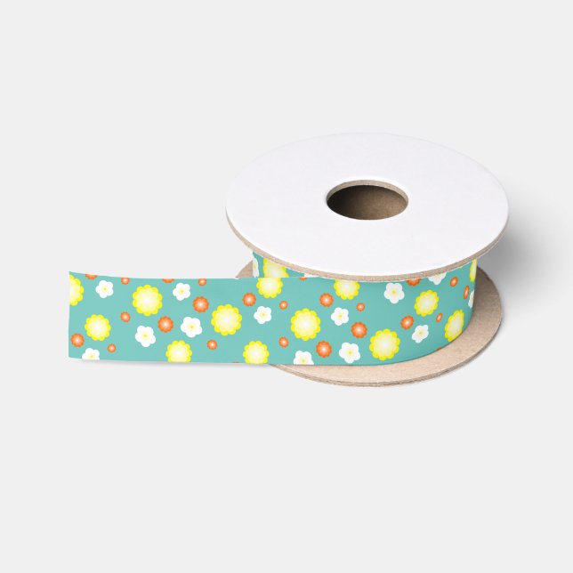 Moderne niedliche Gradienten Daisy Blume Muster mä Satinband (Spule)