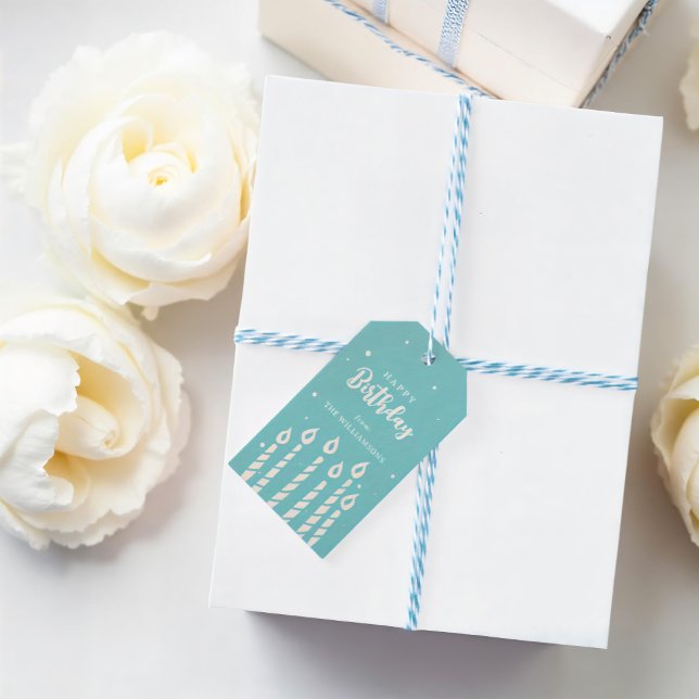 Moderne Niedliche Kerzen Gruß Geburtstag Gruß Geschenkanhänger (Von Creator hochgeladen)